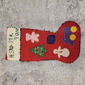 Vintage Felt handmade Chritmas Stocking Hero Mr. Tom